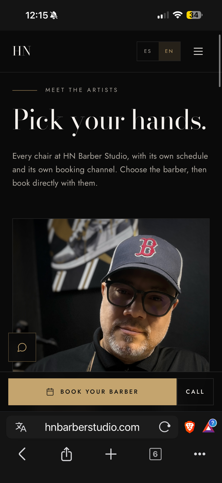 HN Barber Studio artist directory featuring the studio team