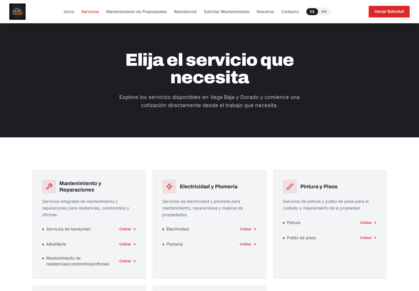 Torres Multiservice services page